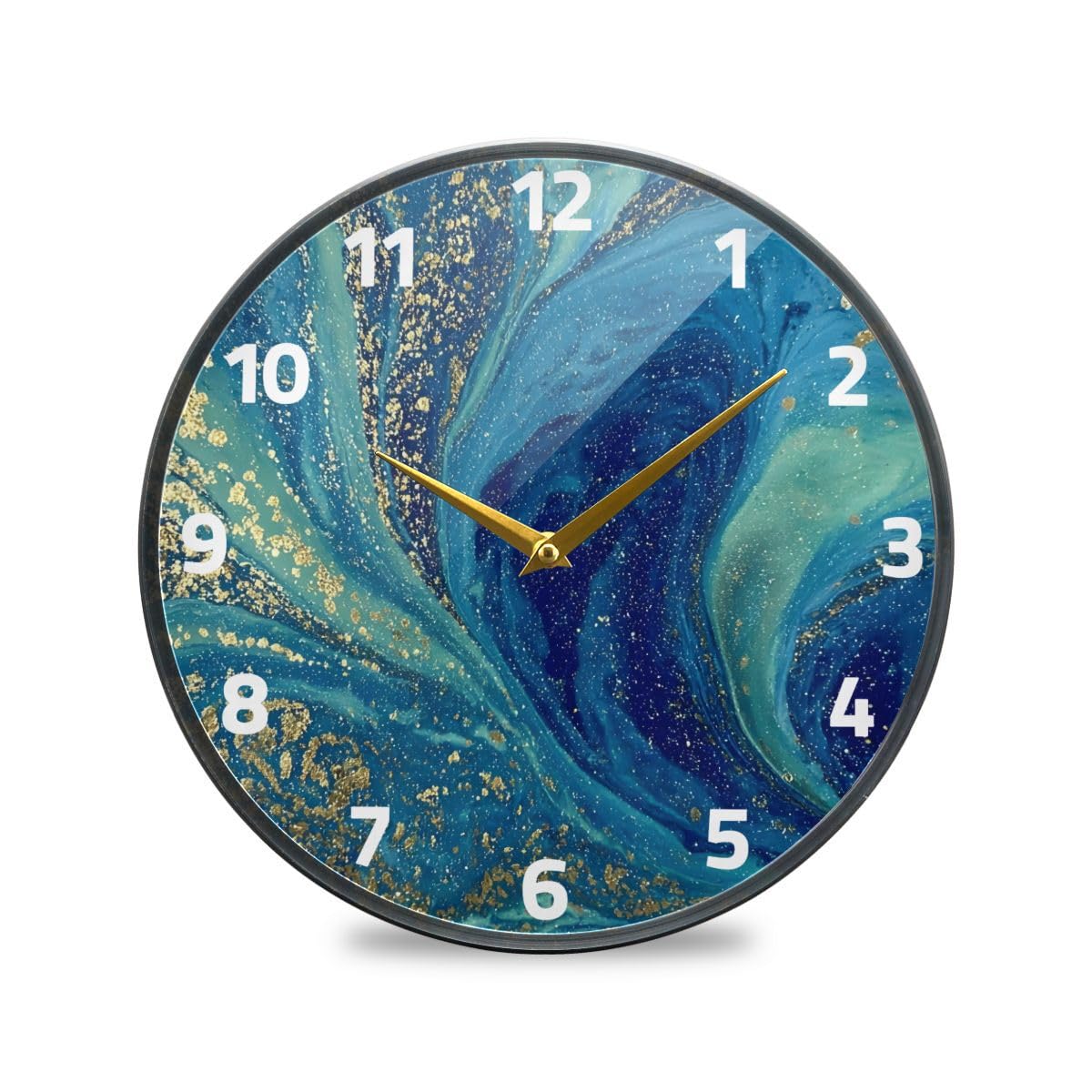 Horloge murale sans tic-tac ALAZA résolvez les bruits nocturnes avec ce cadran bleu marbre