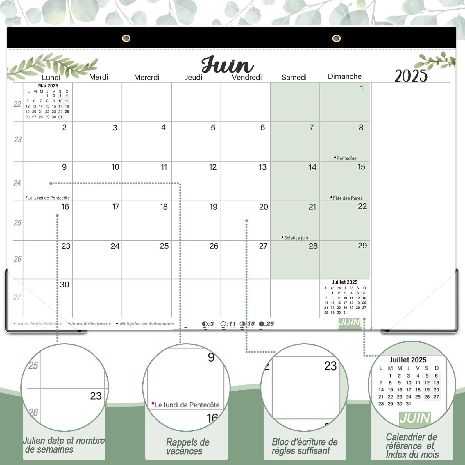 Calendario Magnetico Frigo 2024-2025 Qupuce - 15 Mesi Francese - Foto 4