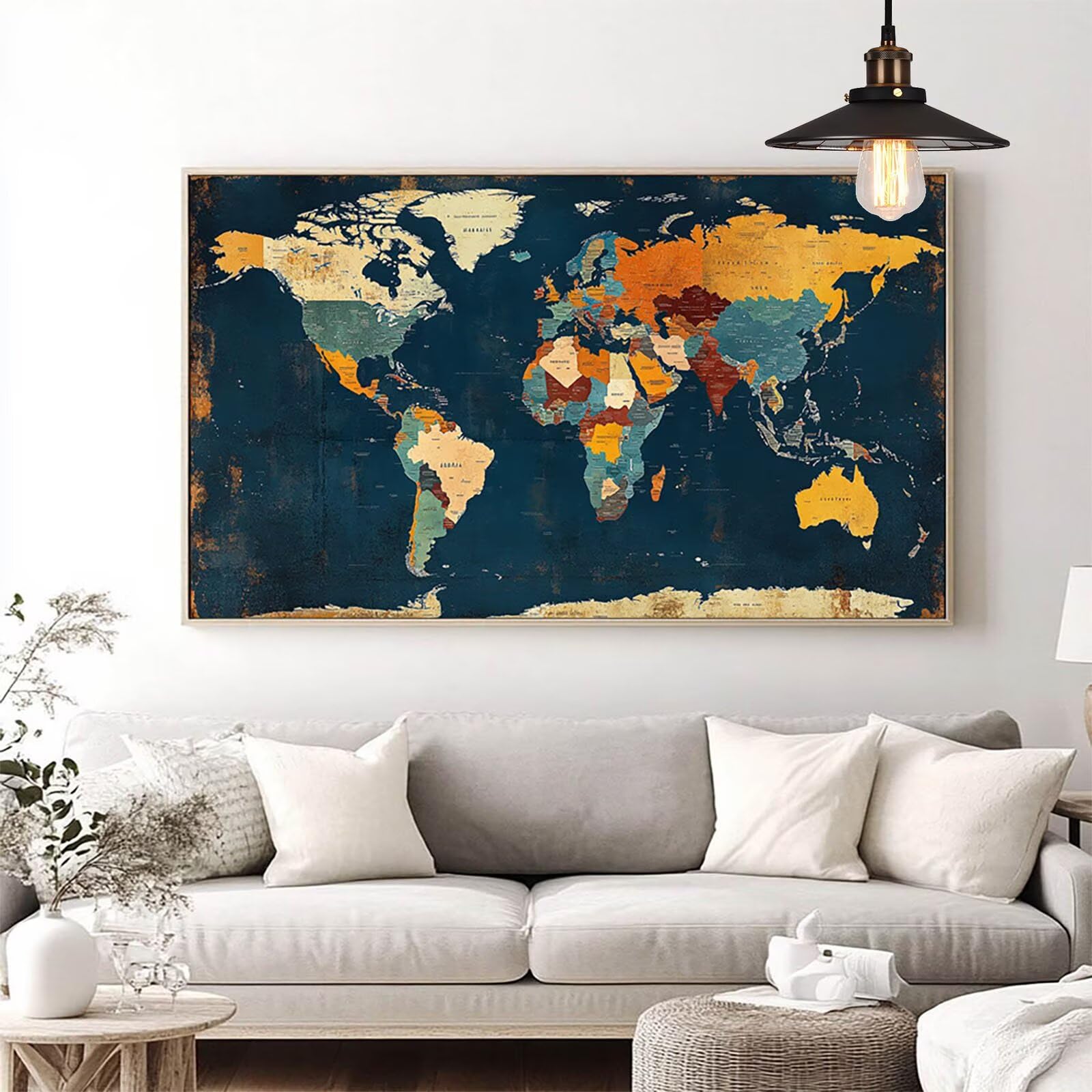 Diament Malarstwo Dorośli Mapa Świata Diamenty Mapa Mapa Diamentów Malowanie Diamentowe DIY Dorośli Zestaw Haft Krzyżowy, Diamentowy Rysunek Wystrój Domu 120 x 60 cm Model00933