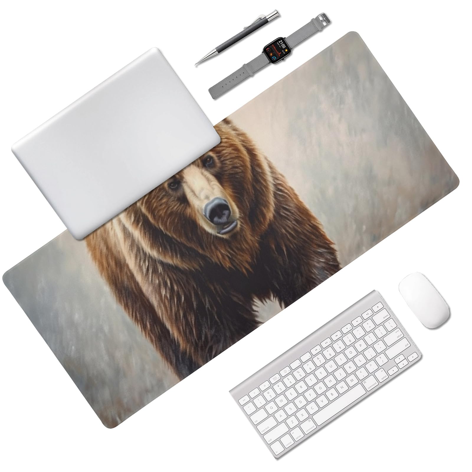 ヒグマ　マウスパッド Amazon.co.jp: 大きなヒグマのマウスパッド、35.5 x 16インチ
