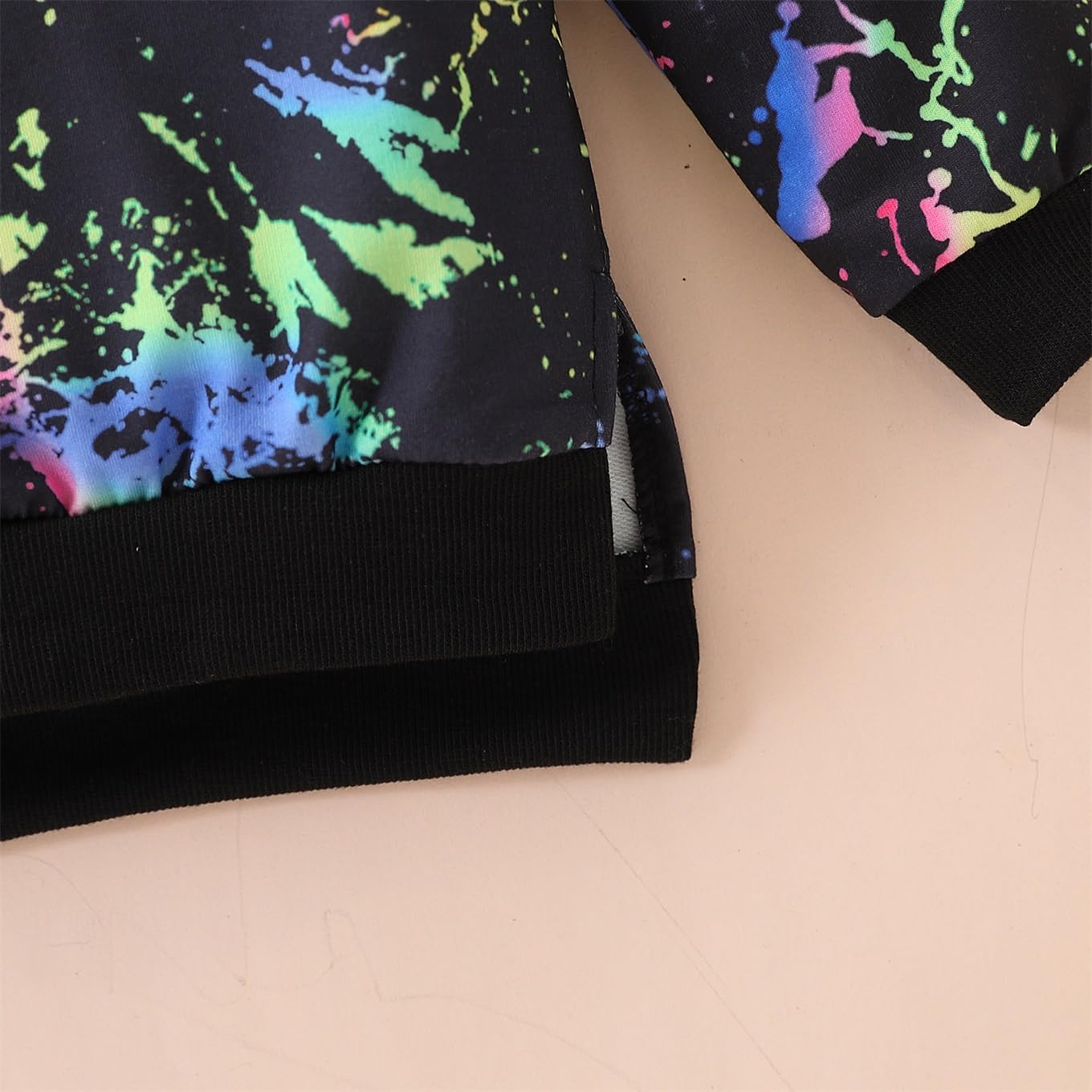 Kid Girls Clothes - Girls Outfits Tie Dye Tops and Leggings Pants 2 Piece Spring Clothes Set Blcak-bb 5-6 Years image 8 of 8 B0DY14CD1H