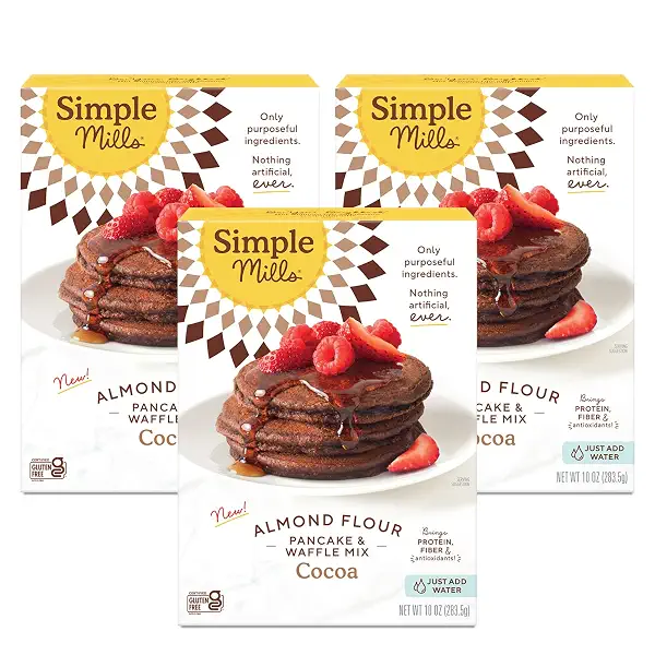 Simple Mills Cocoa Pancake and Waffle Mix, Just add Water, Gluten Free, Paleo Friendly, Breakfast, 10 oz (3 pack) 1