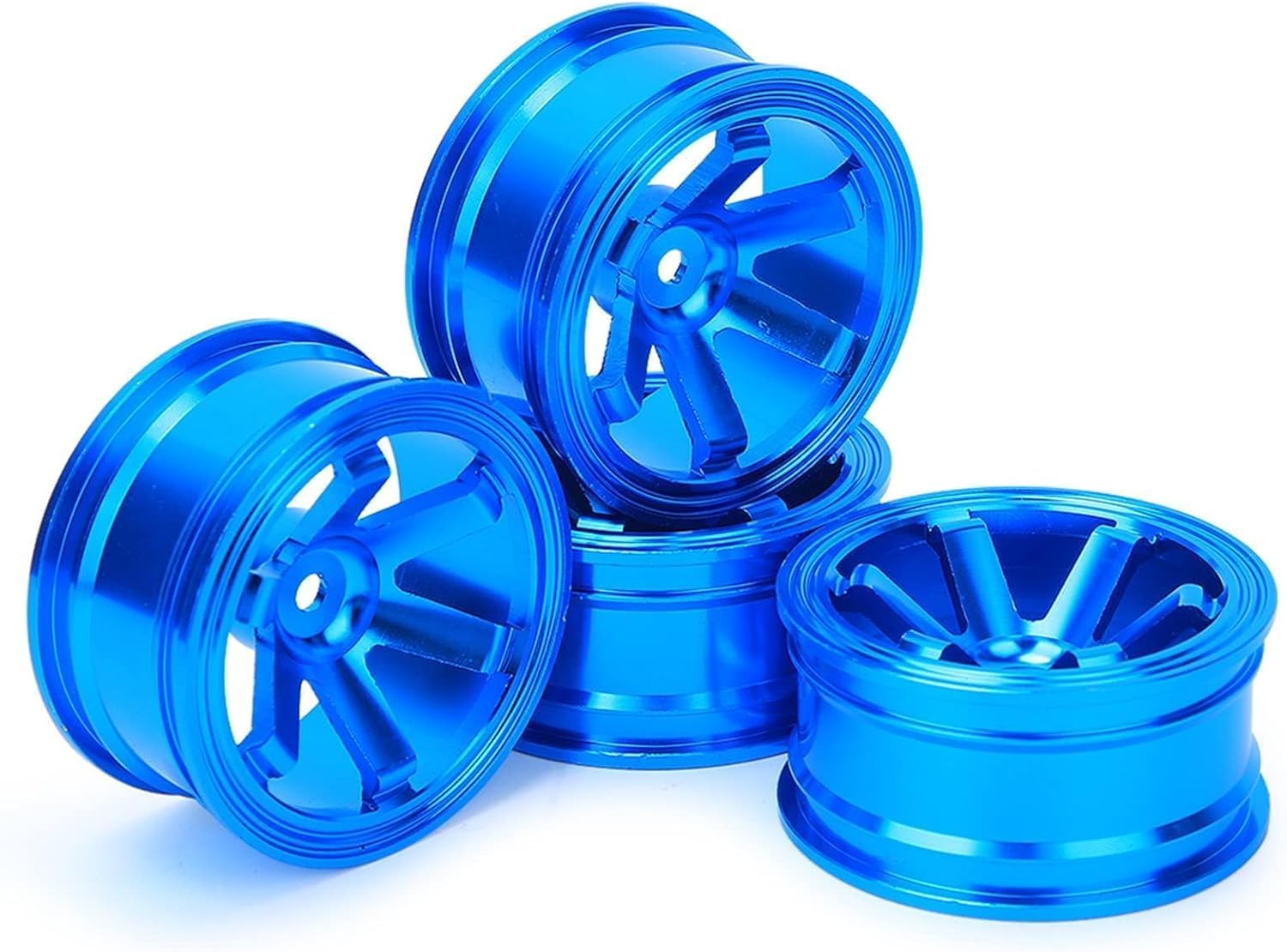 12mm Hex Hubs Metal Wheel Hub Metal Wheel Hub, 4pcs Aluminium Alloy Wheel Hub for Universal 1/10 Flat Running Drift RC Car Model Accessory Wheel Rims RC Wheel Rims Set Rc Drift Wheels(Blue)