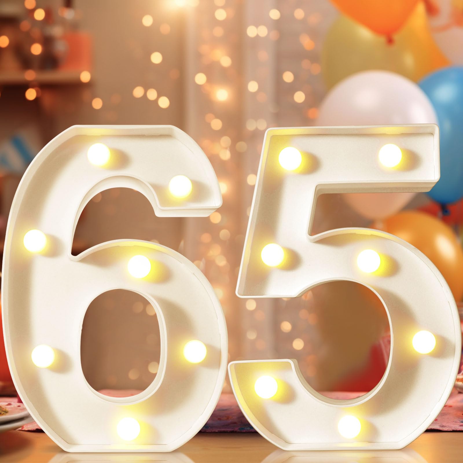 8.8" Decorative LED Light Up Numbers, Marquee Numbers Lights for 7th Birthday Decorations, Lighted Number Sign for Birthday Party Night Lights Wedding Anniversary Home Wall Decor, White Number 7 — view 58