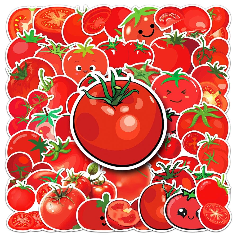 TOMATO MARKETシール Amazon.com: Tomato Stickers |50Pcs Tomato Waterproof Vinyl Decals