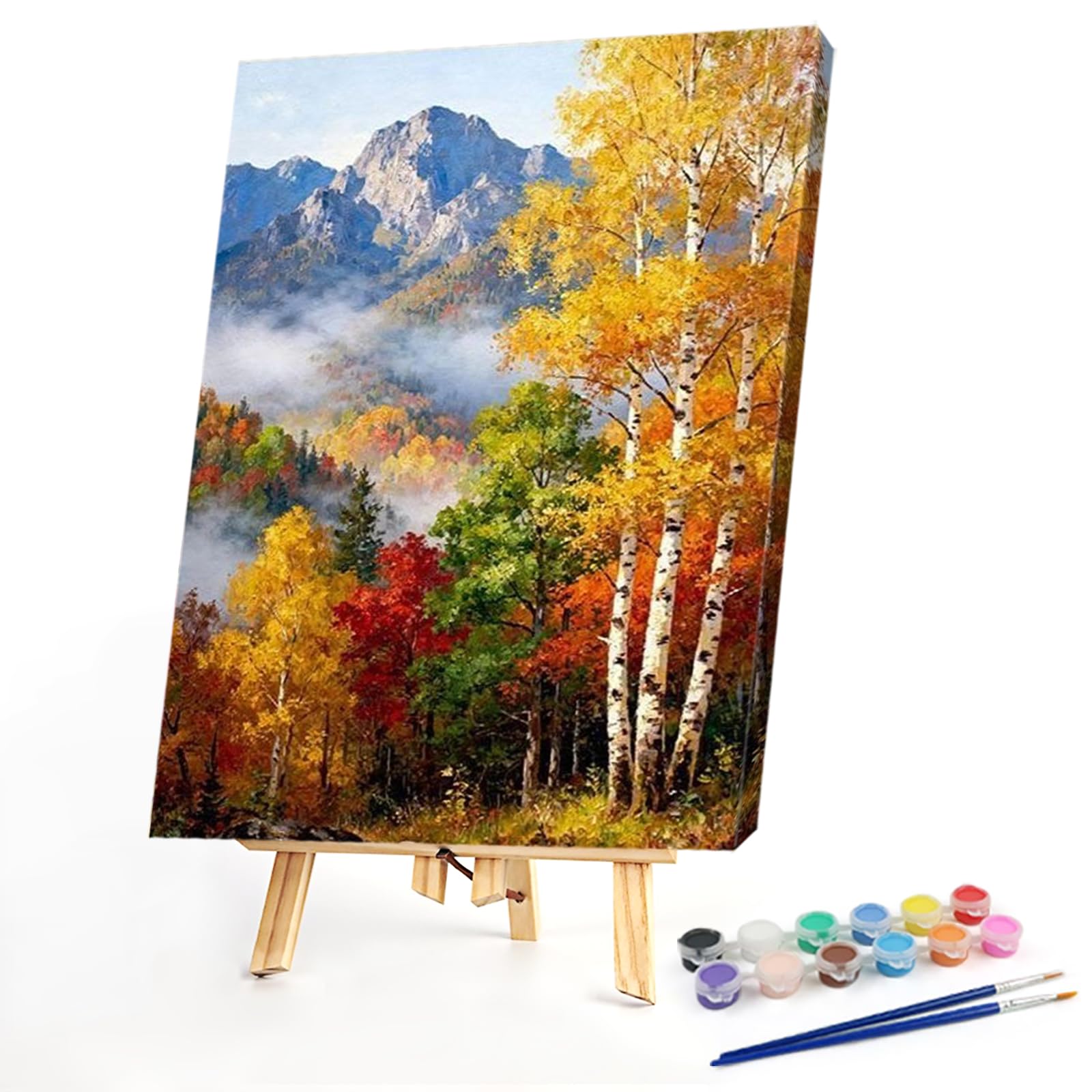 POETRYDRAW Autumn DIY Paint By Numbers Kit on Canvas 30x40cm with Frame Paint by Numbers Kits Drawing Paintwork for Beginners Adults Gift Home Wall Decor (Autumn)