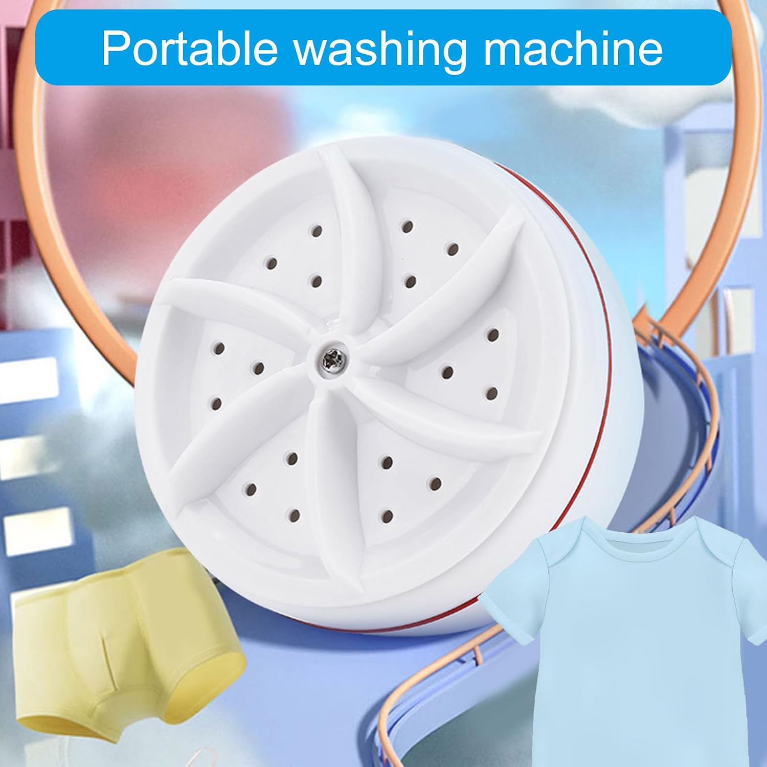 Small Portable Washing Machine Washing Cleansing ABS Texture Suitable for Dormitory Laundry Washer