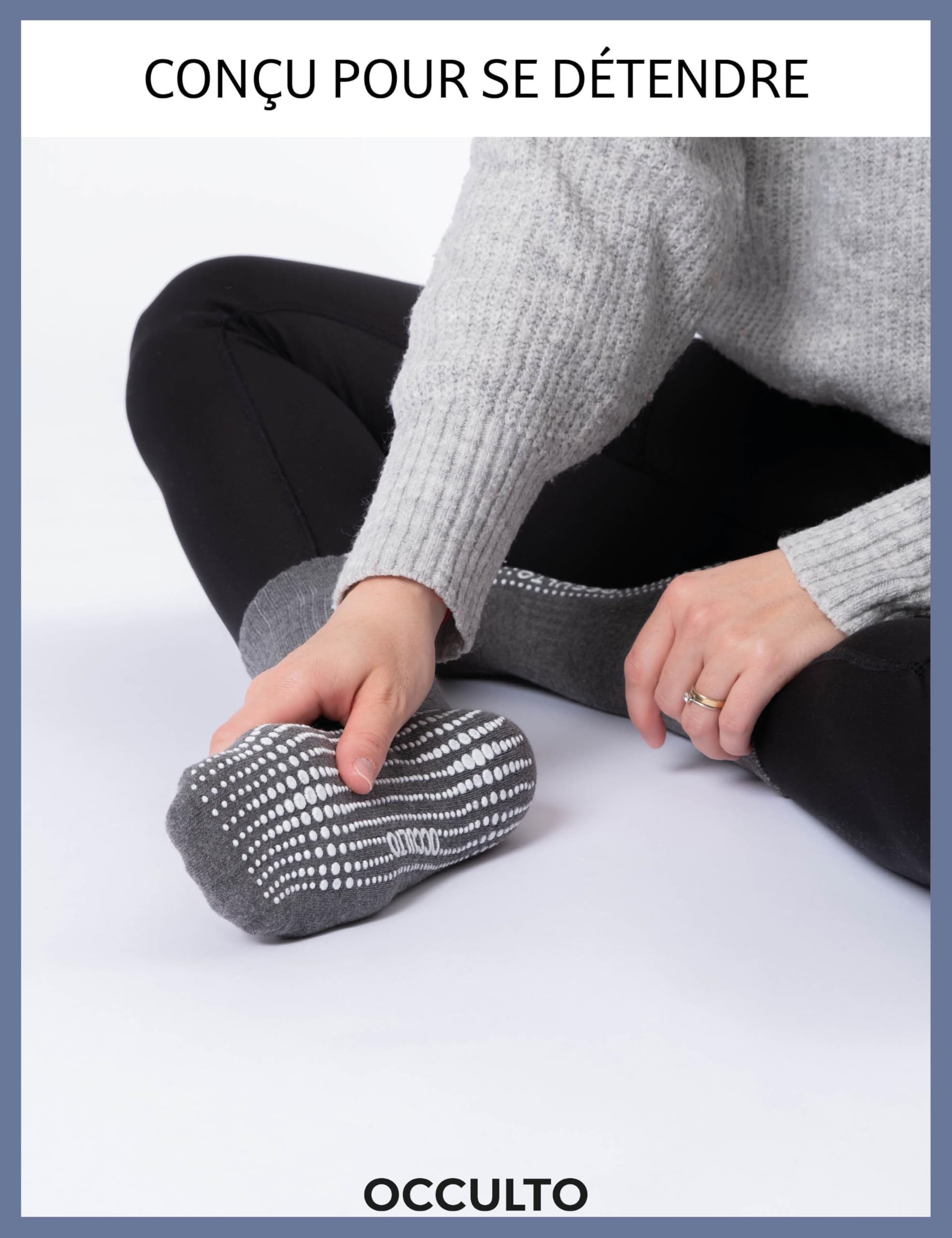 Occulto chaussettes antidérapantes femmes 80% coton 2-4 Paires (modèle: Madeleine)