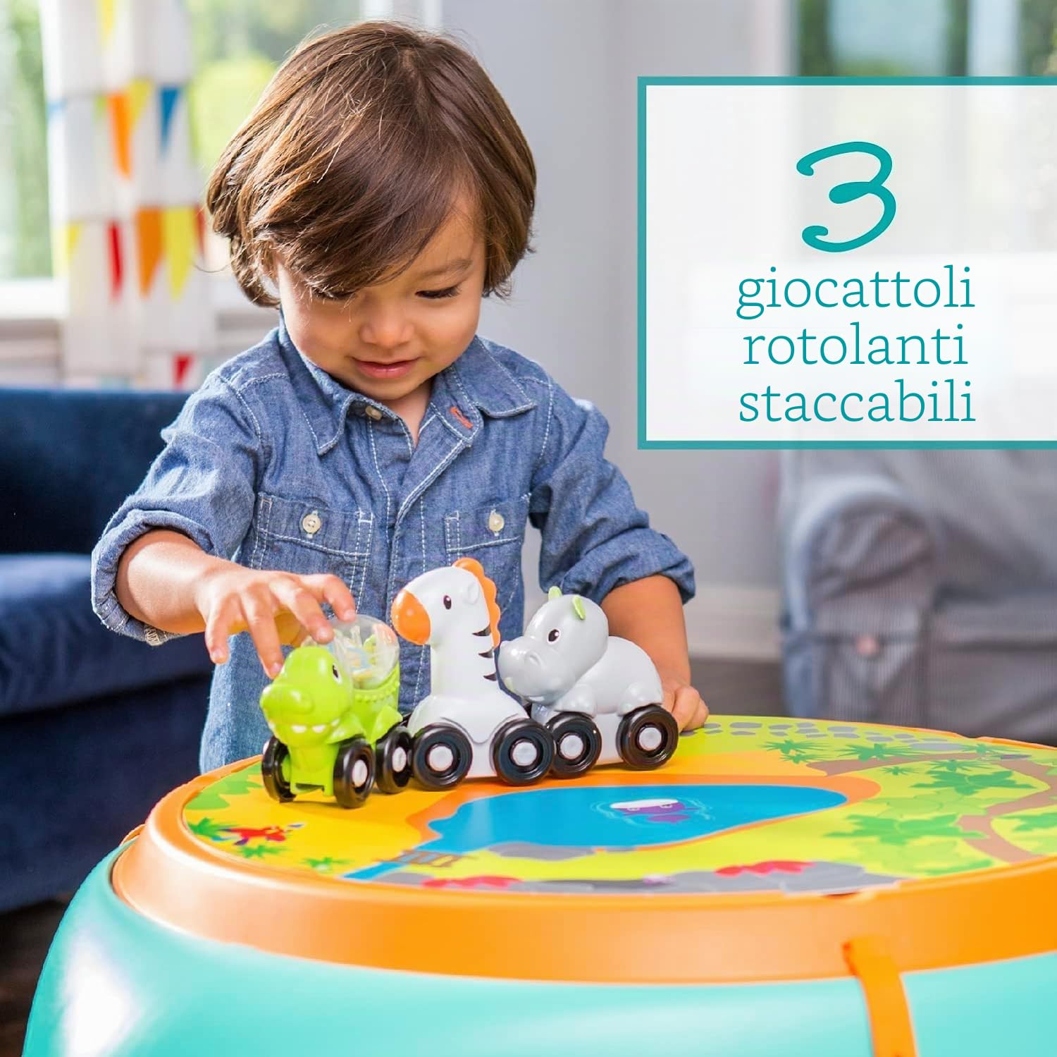 Infantino 3-in-1 Spin & Stand Entertainer - 360 Seat and Activity Table with Simple Store-Away Design, Multi-Coloured