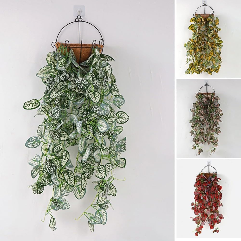 Guirnalda de hiedra artificial, enredadera falsa de 30 pies con hojas de 7 cm para decoración del hogar, cocina, patio, cesta colgante, color verde