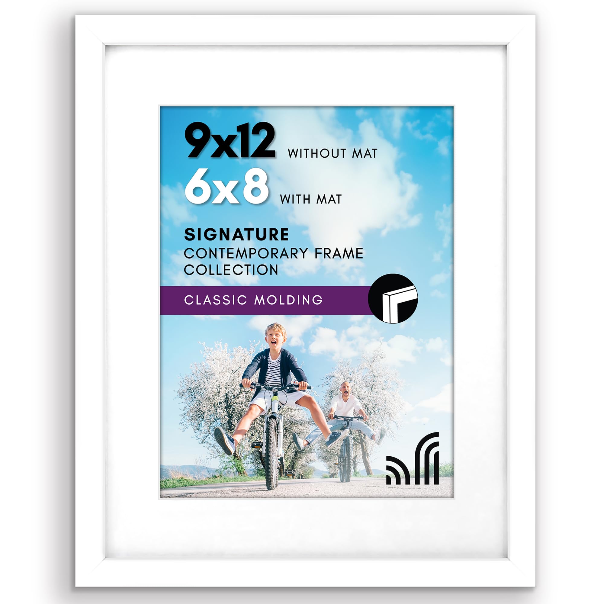 Cadre photo blanc 22,9x30,5 cm en bois composite et verre incassable