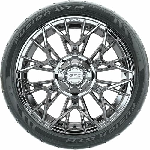 Miniatura 2 de GTW Combo de ruedas y neumáticos para carrito de golf de 14 pulgadas  Ruedas cromadas estelares GTW en neumáticos radiales de calle con cinturón de