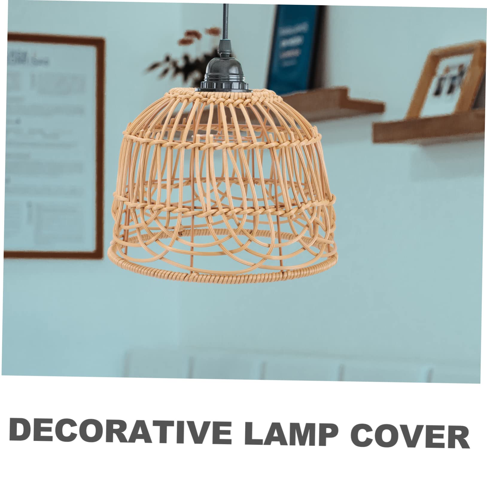 Artibetter Rattan Lampenschirm – Handgewebt, Khaki, Für Pendel- & Deckenleuchten, 1 Stück