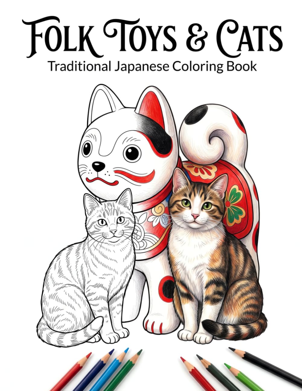 FOLK TOYS & CATS: Traditional Japanese Coloring Book