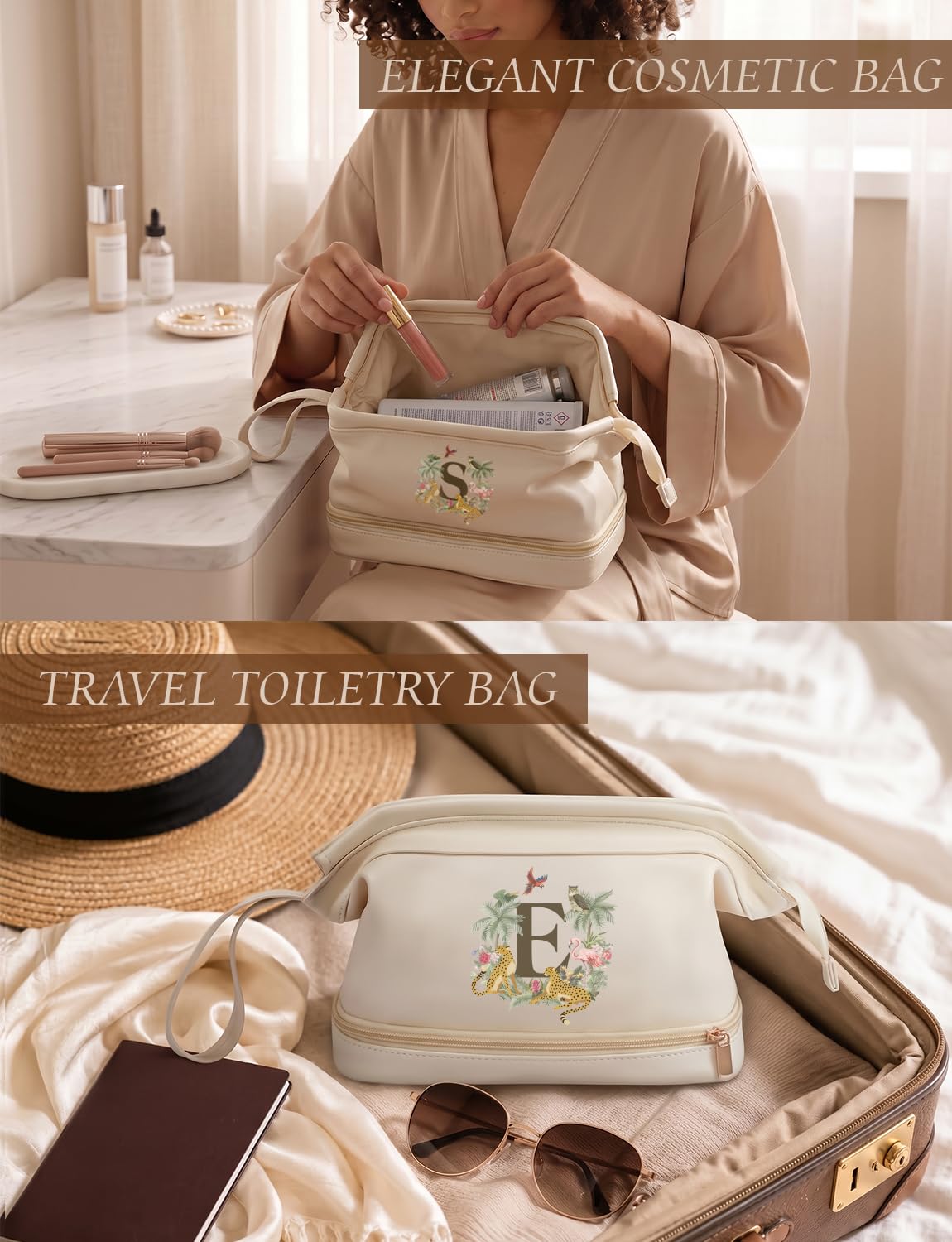 COSHAYSOO Bolsa de maquillaje personalizada para dama de honor para mujer