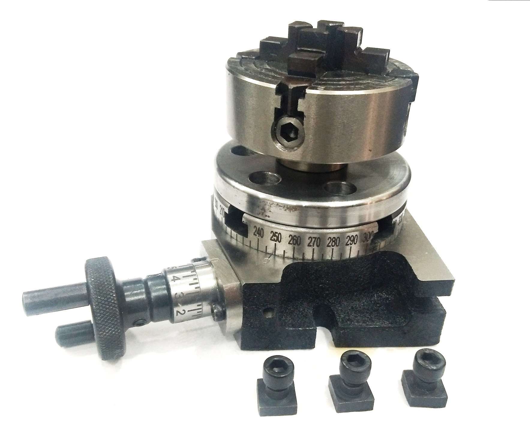 3" (75 mm) (4 szczeliny) stół obrotowy + 70 mm 4 szczęki niezależny uchwyt + płyta tylna