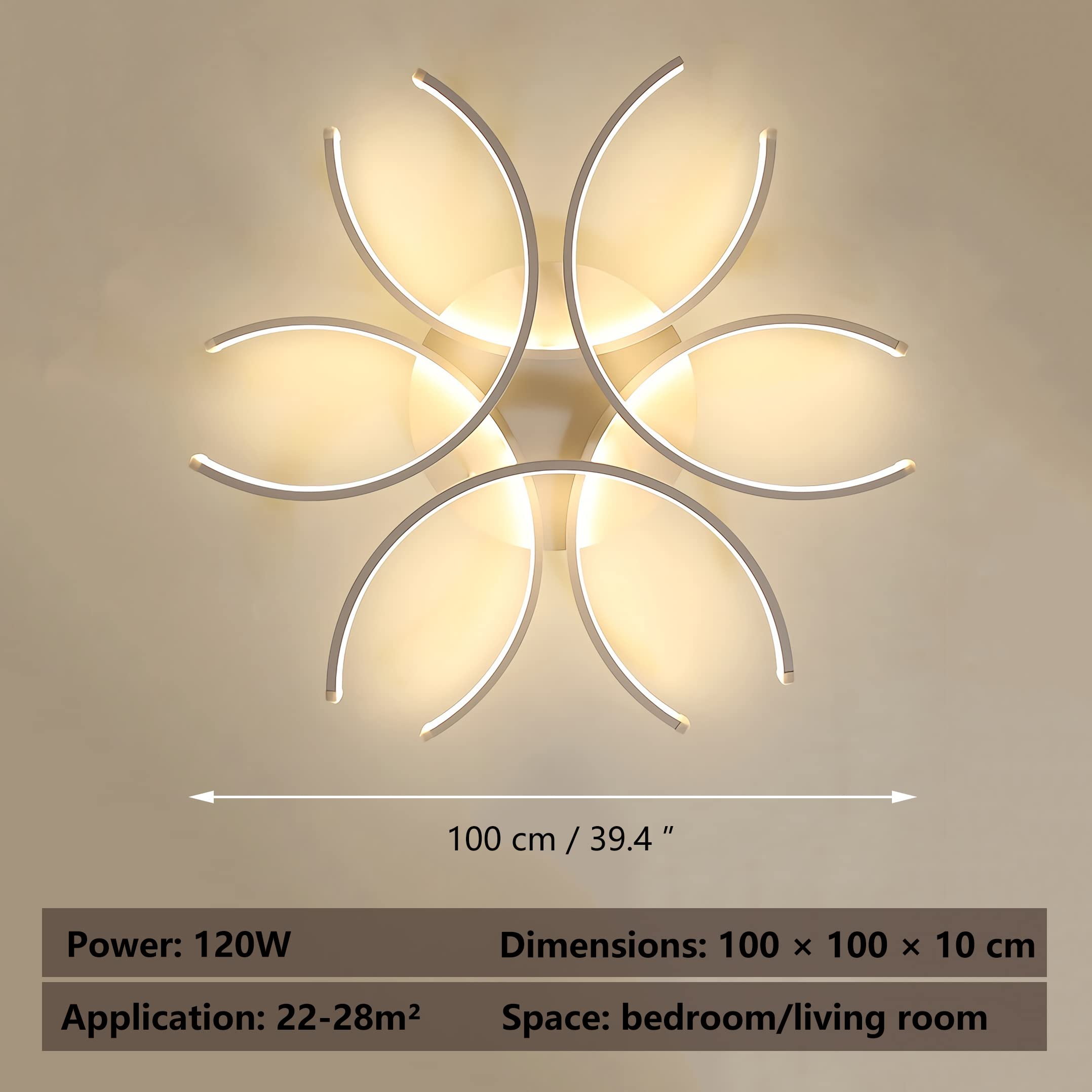Trade Shop - Lampadario A Forma Di Fiore Moderno 80 Watt Doppia