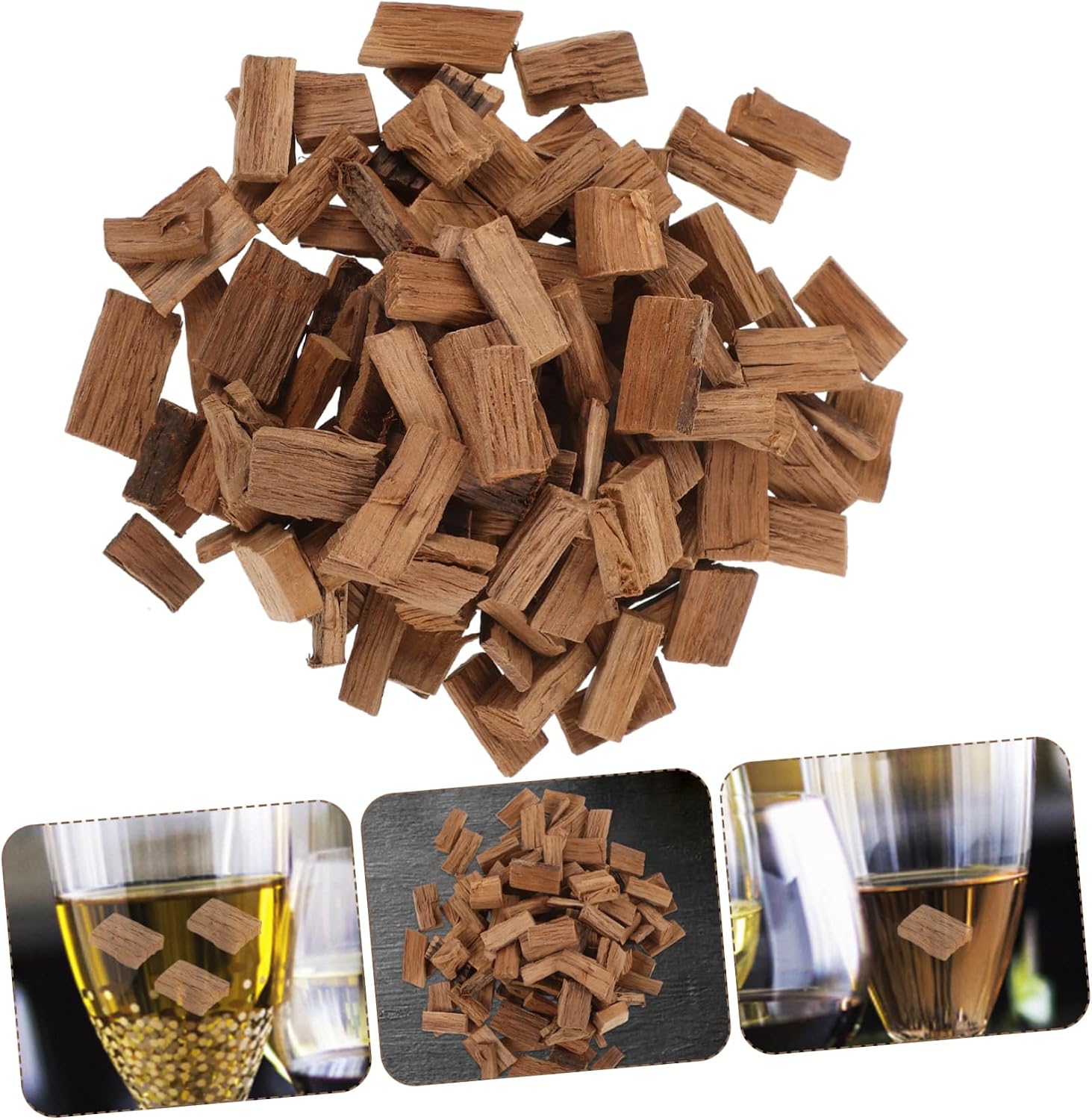 Oak Chips for Aging Whiskey and Wine 0.78X0.78X0.19In Pieces Home Wine Brewing Supply Enhance Flavor and Aroma
