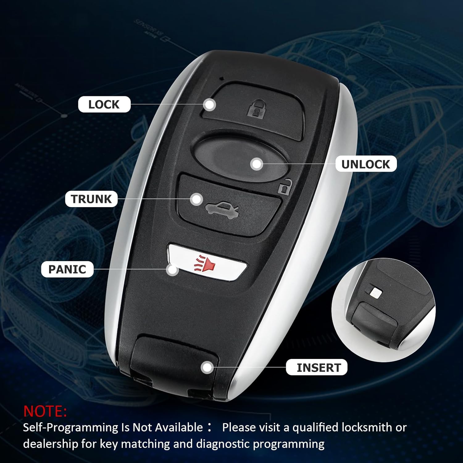 HYQ14AHK Smart Key Fob Remote Compatible with Subaru 2018-2024 Ascent Crosstrek Forester Impreza Legacy Outback WRX STI, Proximity Keyless Entry