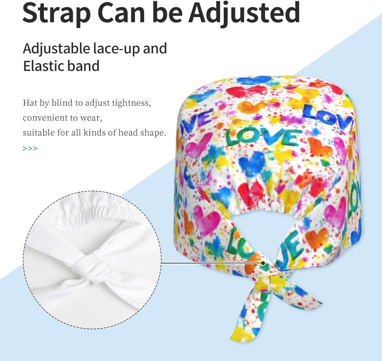 Working Cap Scrub Cap with Sweatband Adjustable Unisex Tie Back Hat for Cleaning Farm Nursing - Image 5