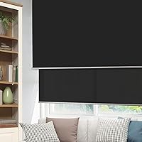 Vista 3 de PASSENGER PIGEON Persianas enrollables sin cordón, de doble tela negra, oscurecimiento de la habitación y filtrado de luz en una pista, persianas