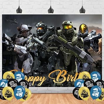 Chieftain Game Birthday Decorations,Chieftain Game Backdrops for Party Decorations Supplies,Game Happy Birthday Banner Backdrop for Party Supplies 5x3ft