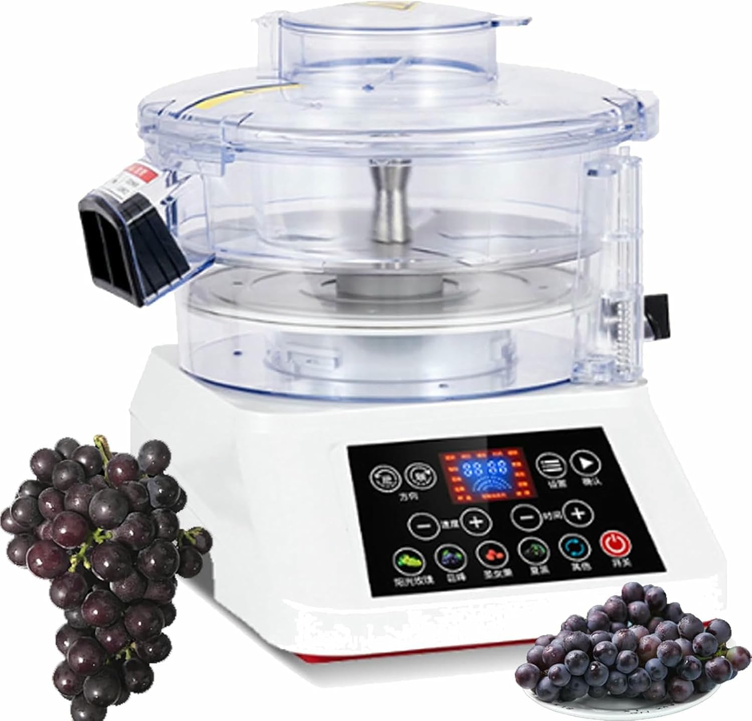 Grape Peeling Machine, Auto Rotating Grape Skin Peeler, 500g Bucket Capacity, Button Touch Adjustable Gear, Safety Features and Low-Noise for Commercial, Home Kitchen