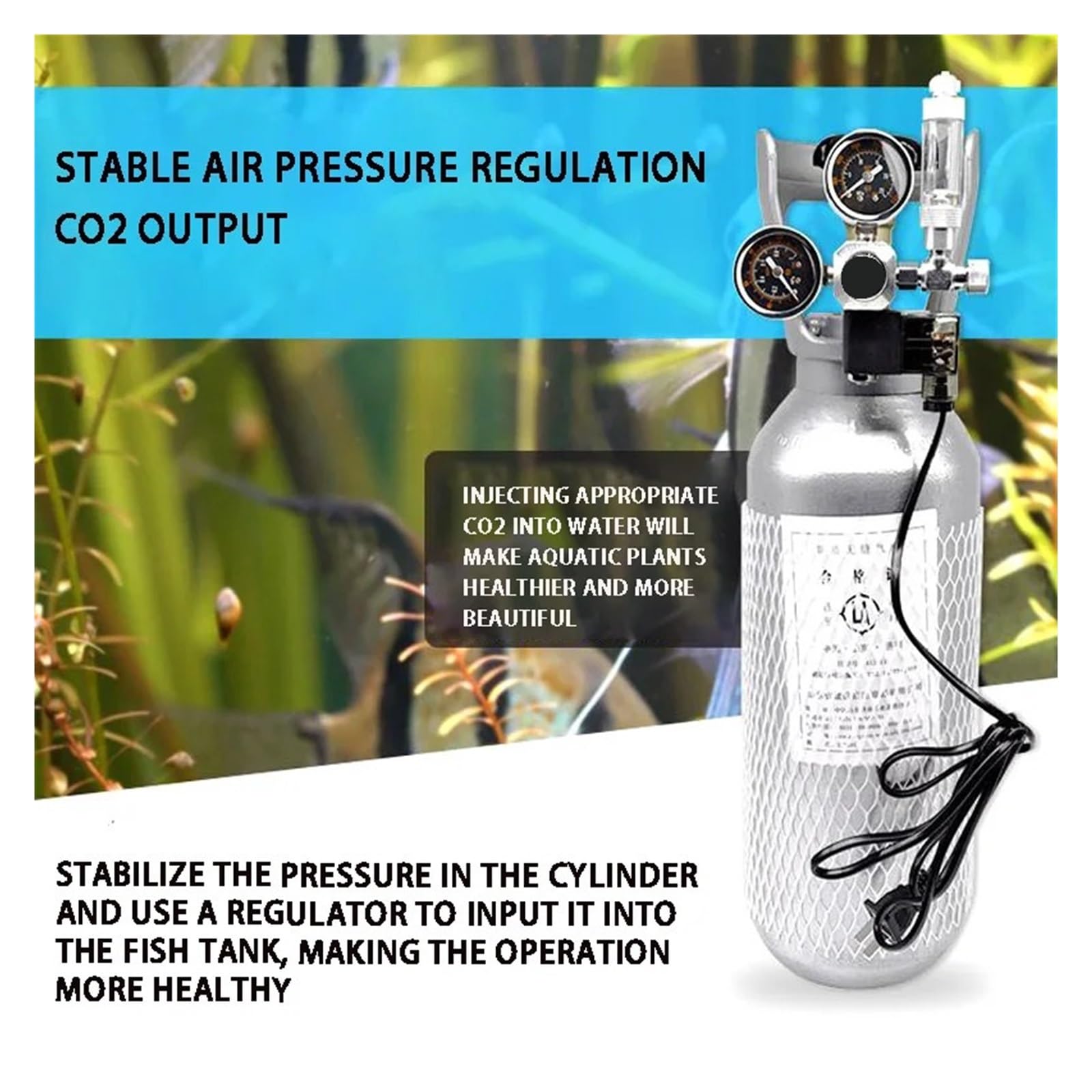 Régulateur de CO2 for Aquarium, Kit d'électrovanne magnétique, clapet anti-retour, accessoires for, système contrôle du, ensemble générateur réacteur