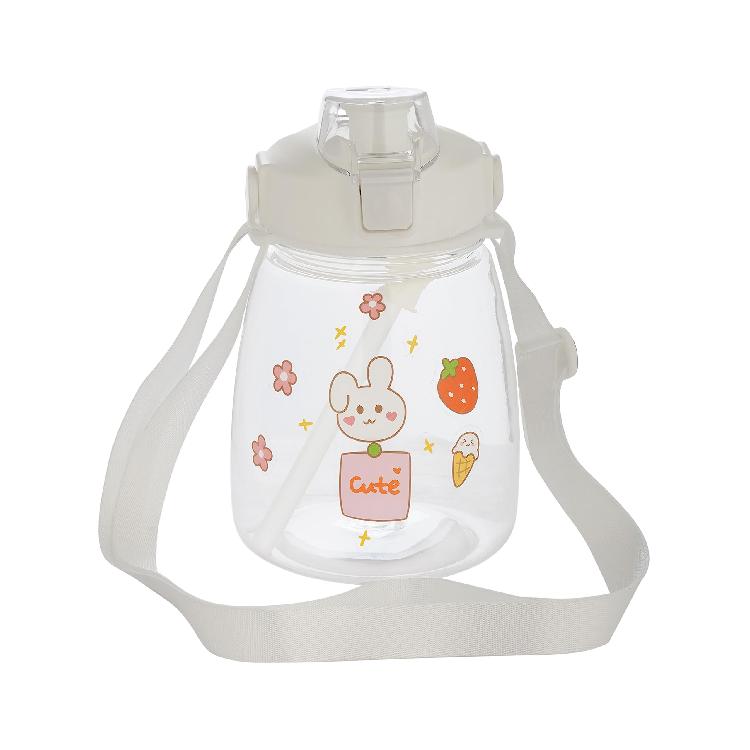 GUCHIGU Sipper Cup with Handle & Drawstring | Anti-Spill Sippy Straw Cup for Baby & Kids | Little Spout Water Bottle for Infant/Toddler | Easy Grip 6m+ | BPA Free - 1200 mL (SB2142A, White)-image-20