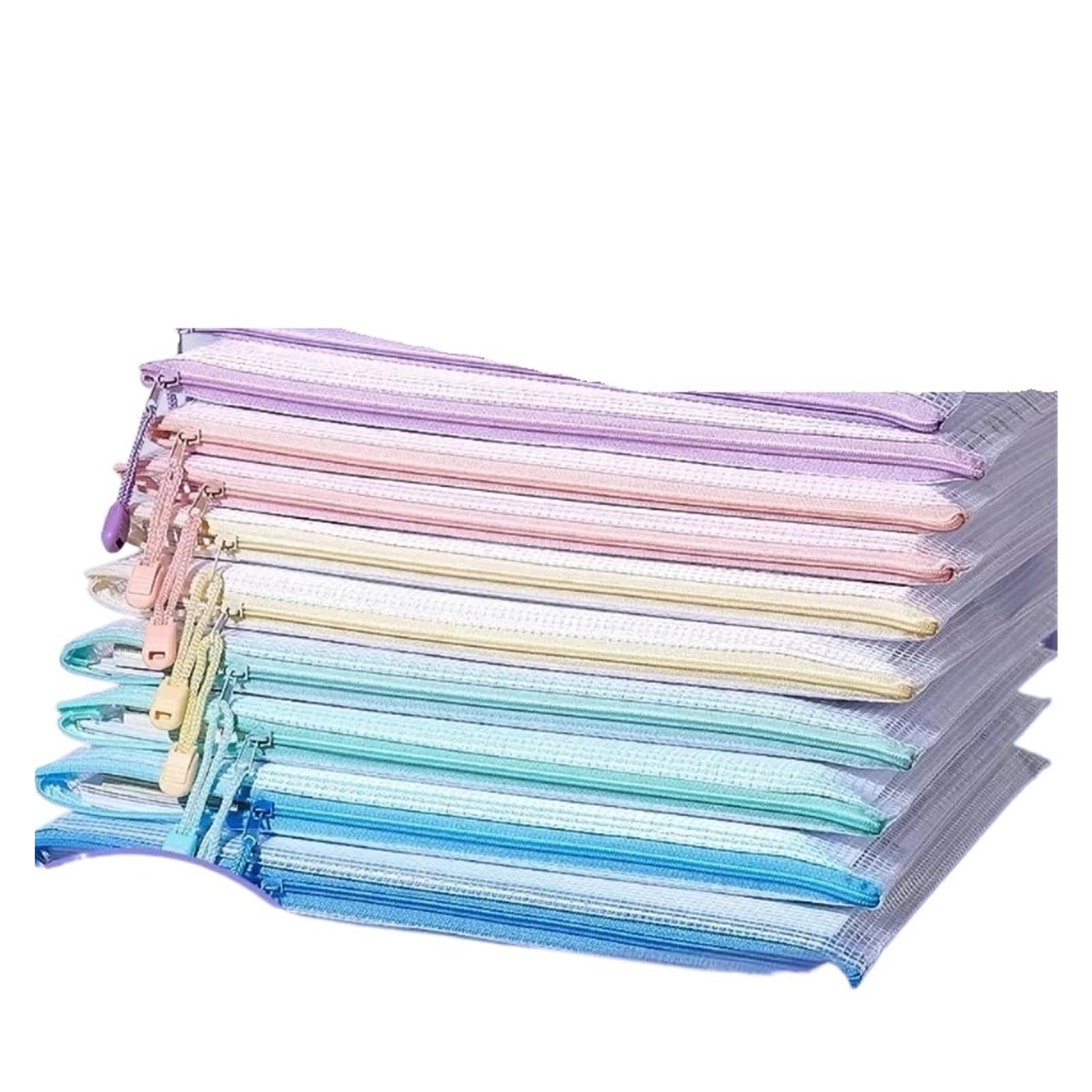 Lot de 24 pochettes en plastique transparent avec fermeture éclair pour documents, fournitures de bureau pour le rangement de documents de bureau