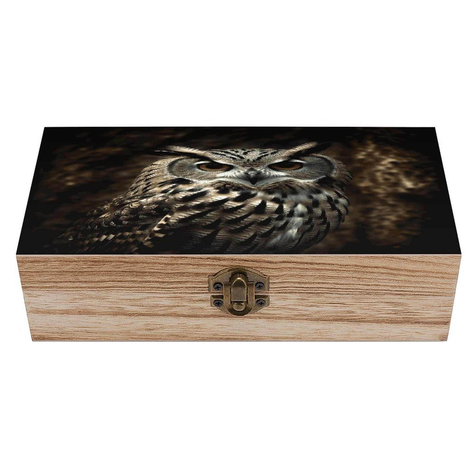 VstaDank An Owl Wooden Storage Box Wooden Keepsake Box with A Hinged Lid Fashion Memory Treasure Boxes Decorative Jewelry Case for Crafts Photo Home Decor Wood Gift Box