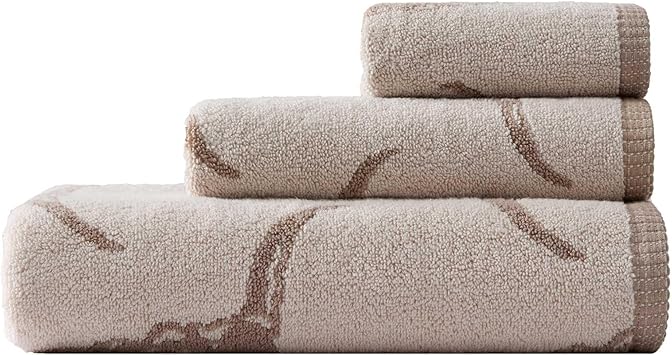 Wrangler - Bath Towel Set, Western Towel Set Including Bath, Hand & Washcloth, Soft and Zero Twist Cotton Blend Towels, Steer Head Beige, Set of 3