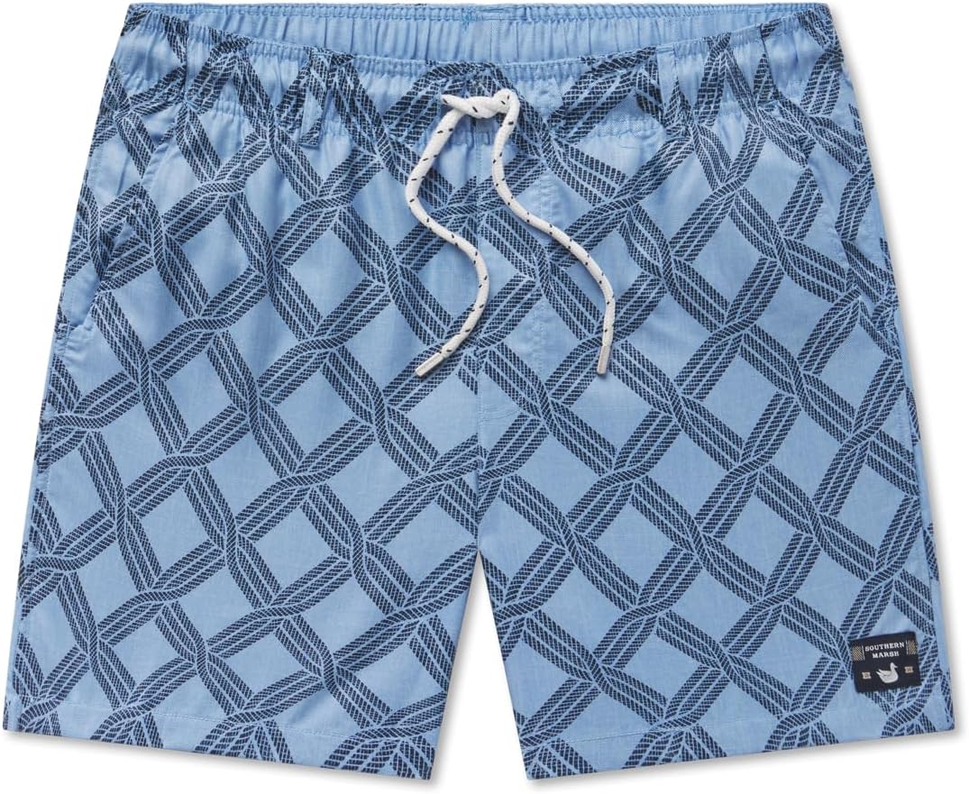 Southern Marsh Men’s Dockside - Rope Chambray Swim Trunks – Quick-Dry Lightweight Swimming Shorts