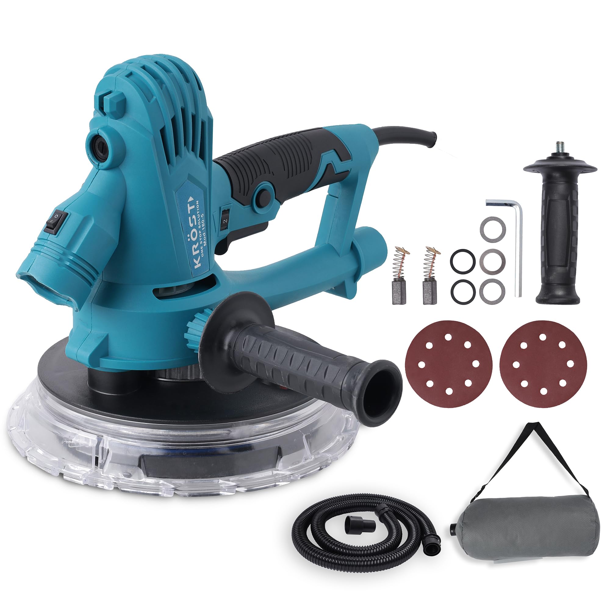 KROST Dry Wall Sander 1400W, Copper Armature, 1000-3600RPM, Variable Speed Control, Switch Lock Feature, 8 Hole vacuum and LED light, Self Priming Dust-Free 180mm Sander (B077KTBBJ3) Amazon Price History, Amazon Price Tracker
