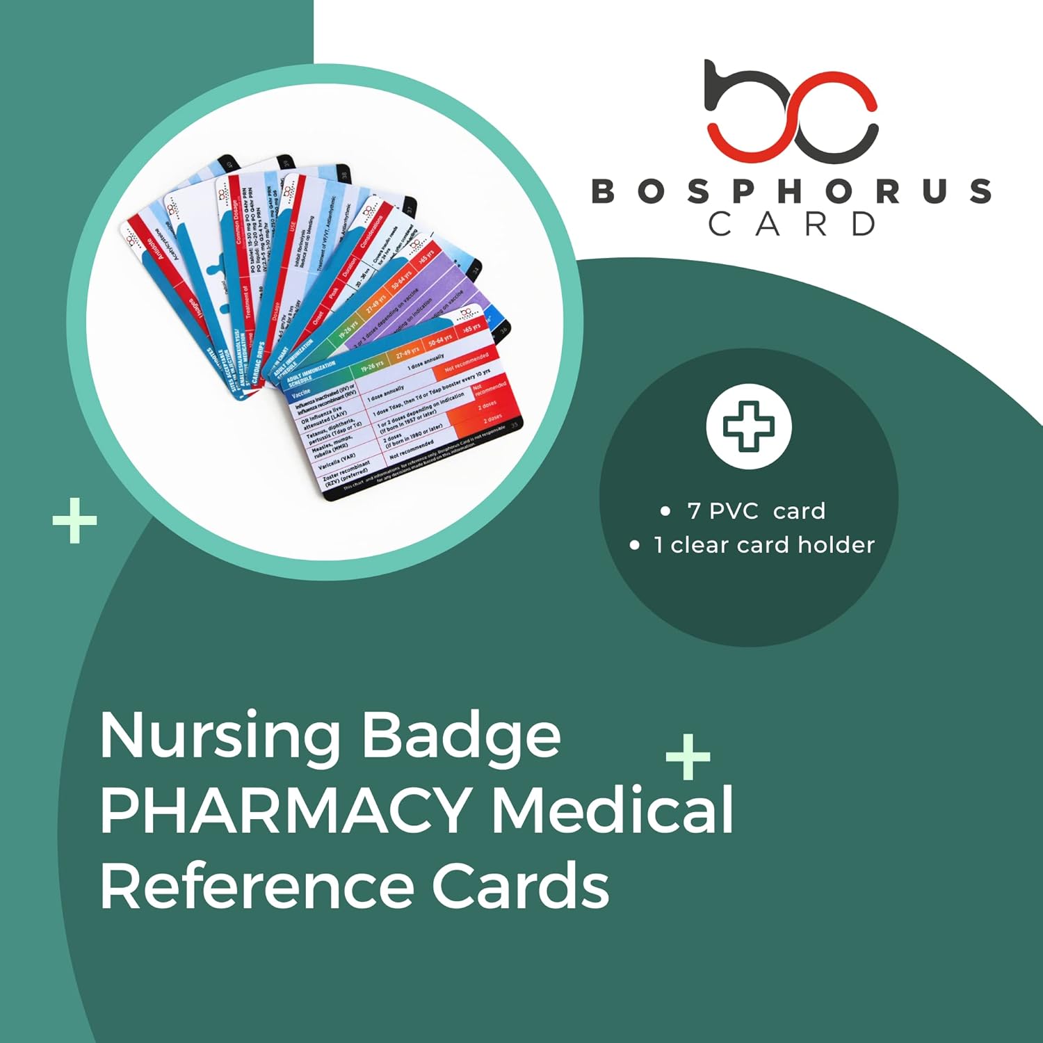 Nursing Badge Pharmacy Medical Reference Cards, 7 pcs ( Insulin Chart