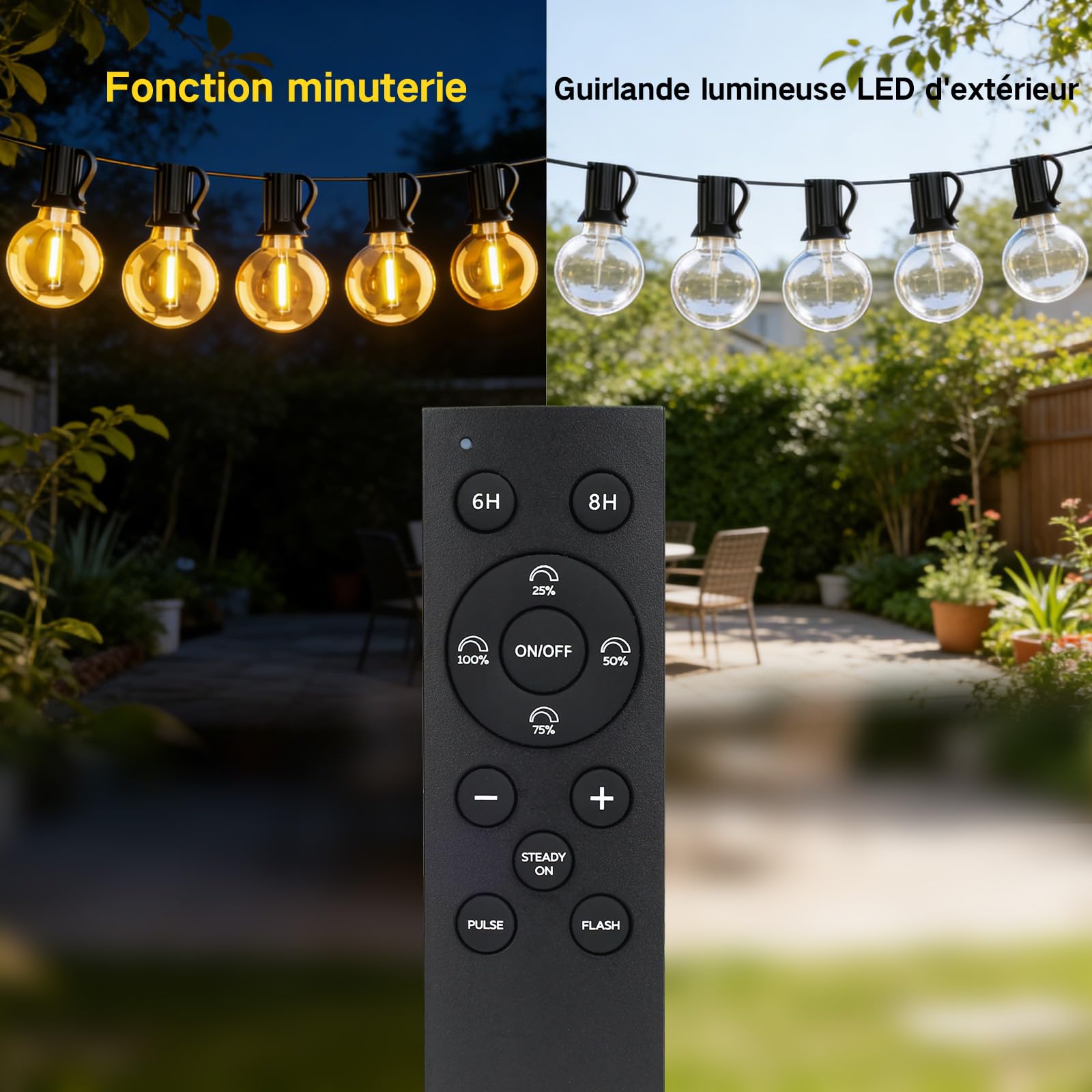 Guirlande Lumineuse Exterieure Guinguette Electrique 30M, G40 98.4FT Étanche LED Guirlande Ampoule Exterieur, Guirlandes Lumières Extérieur Connectable pour Jardin Terrasse Balcon Mariage