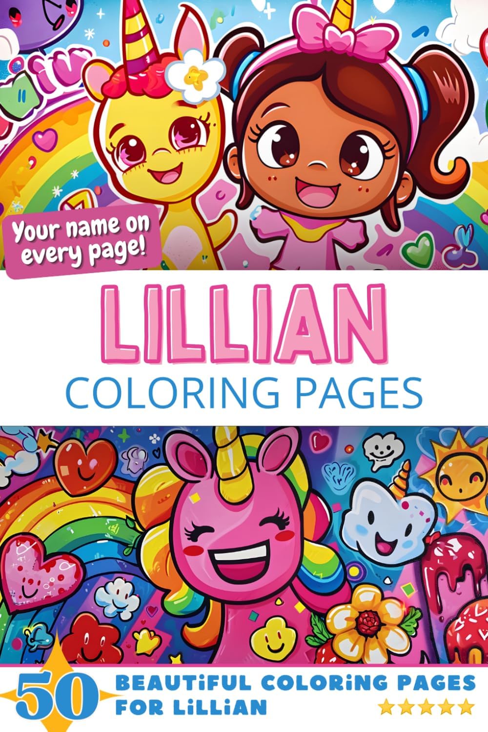 Independently published Lillian Coloring Pages: Wow-Effect! Your name on every page - Lillian coloring book - 6x9" - 50x Lillian coloring page - Fantastic Gift