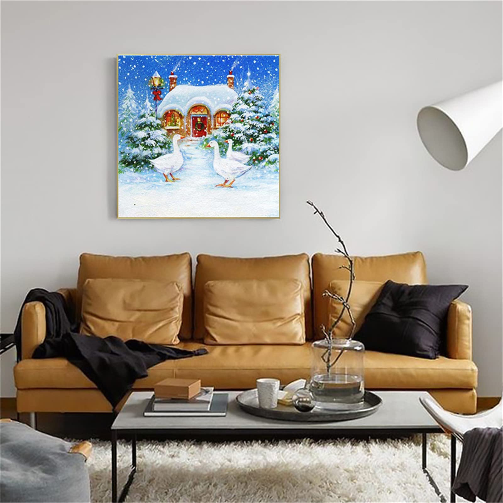 DIY Zestaw 5D Diamond Painting Choinka Obraz Diamentowy Zestaw dla Dorosłych Dzieci Ścieg Krzyżowy Haft Diamentowy Sztuka, do dekoracji domu/Salon/Sypialnia/Biuro Okrągłe Wiertło 80x100cm