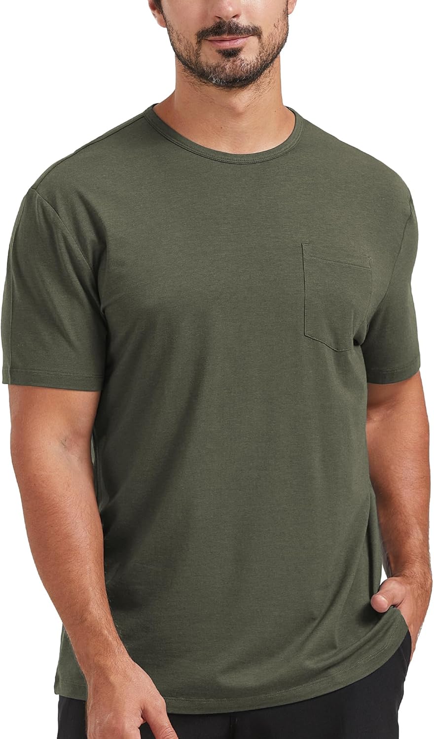 netdraw Men's Ultra Soft Bamboo Viscose Pocket T-Shirt Classic Fit Lightweight Cooling Short Sleeve Casual Basic Shirt