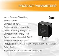 Vista 2 de 4 relés de señal de giro de auto ajustable impermeable de 2 pines, relé LED universal duradero para camiones, SUV, automóviles (negro)