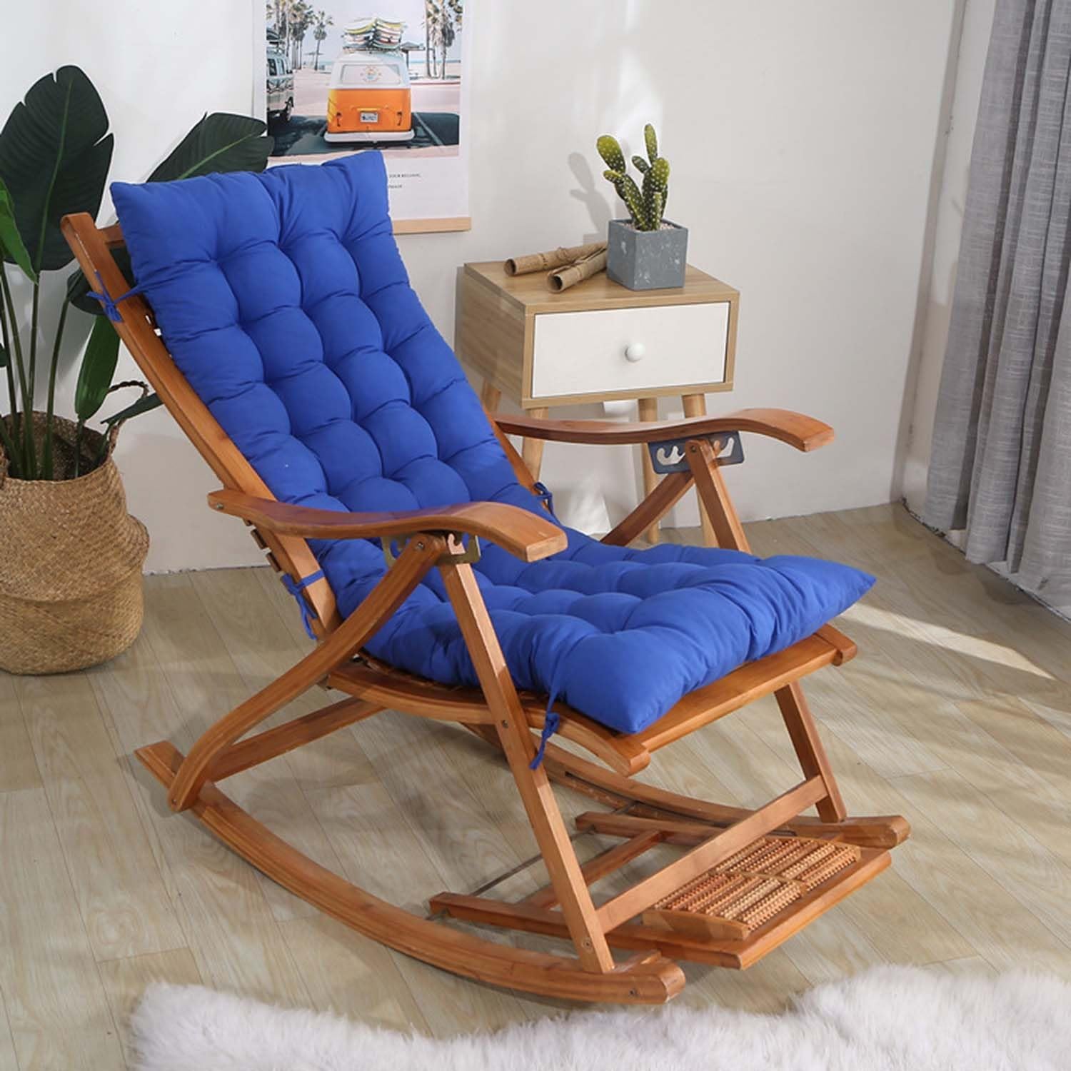 seokor Rocking Chair Cushion Indoor/Outdoor, Soft Comfortable Lounge Chair Cushions, High Back Patio Cushions,with Ties Non-Slip Rocking Chair Cushions for Garden, Outdoor, Indoor(F,160x48x8cm)