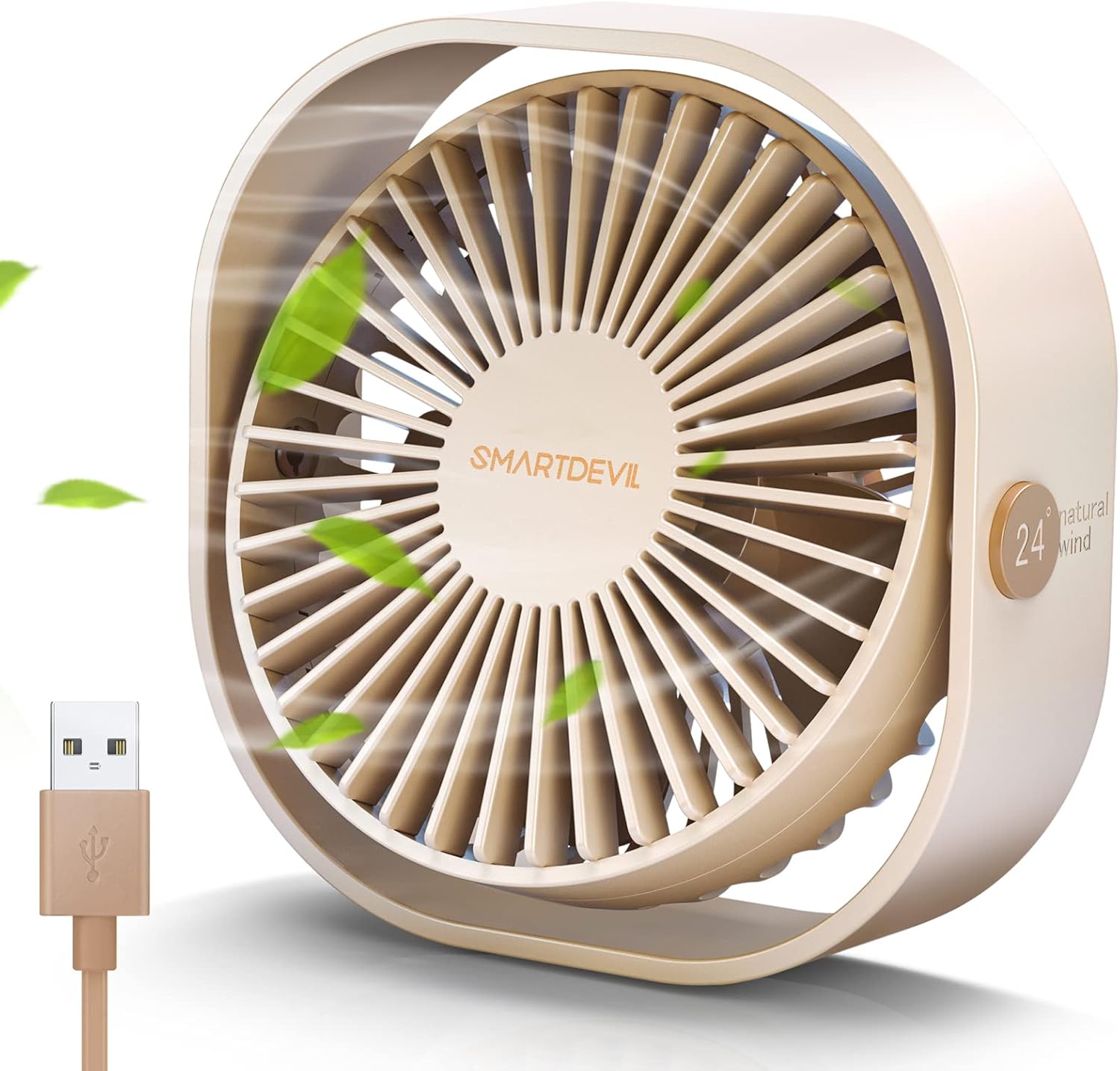 SmartDevil Small Personal USB Desk Fan, 3 Speeds Portable