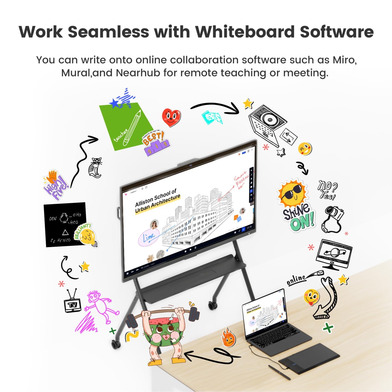 NearHub Graphic Drawing Tablet,10*6 Inch Drawing Tablet with 8 Shortcut Keys,8192 Levles Pressure Battery-Free Stylus Pen,Compatible With Mac Windows and Chromebook (WhiteBoard/Drawing/Remote-working)