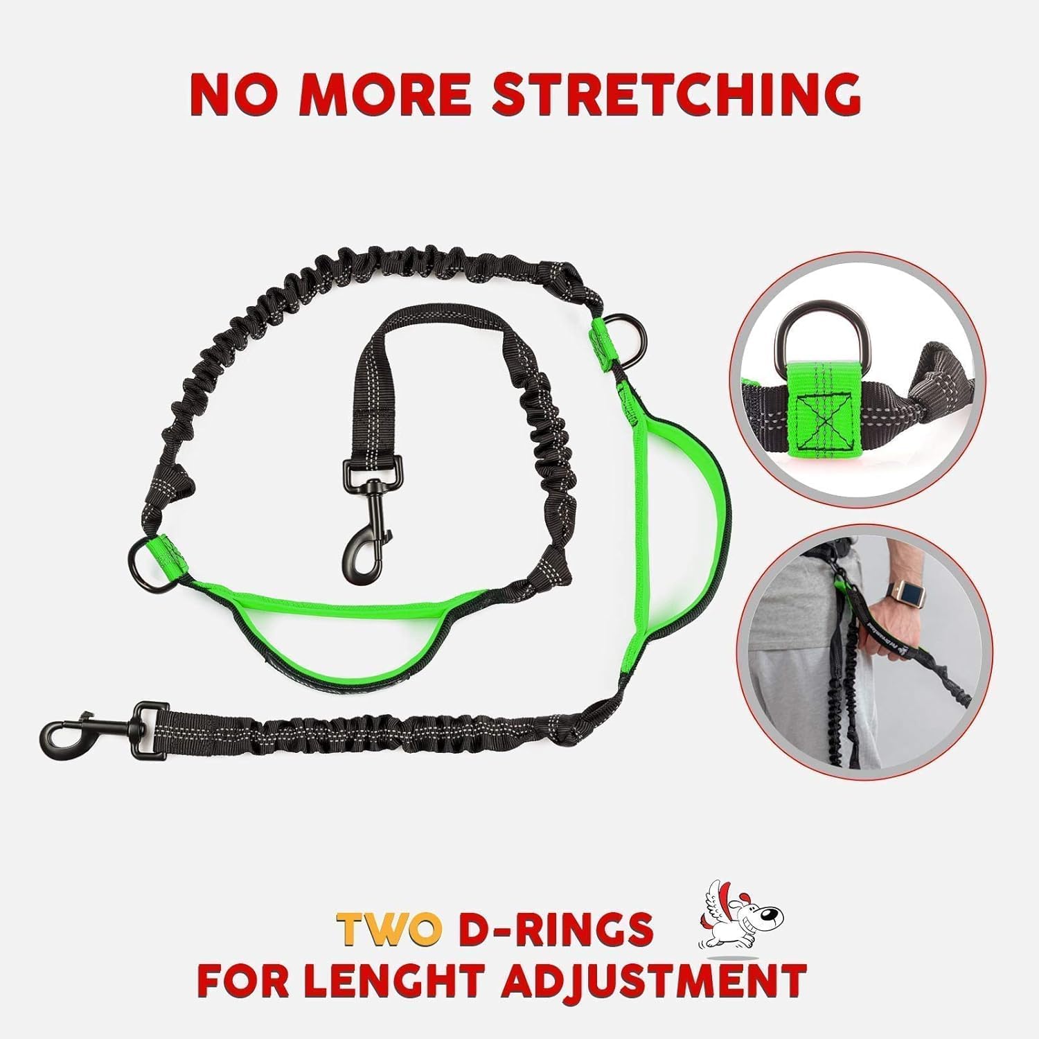 Exquisite Hands Free Dog Leash for Medium Dogs (Extra Long - Dark Grey and Pink) + Dog Collar Small (Black & Red)