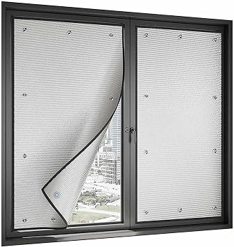 Total Blackout Window Film,Non Adhesive Aluminium Foil Reflective Film,Thermal Insulation Foil,8mm,Privacy Film for Glass Windows,for Bedroom, Office,Black-160220cm6387""