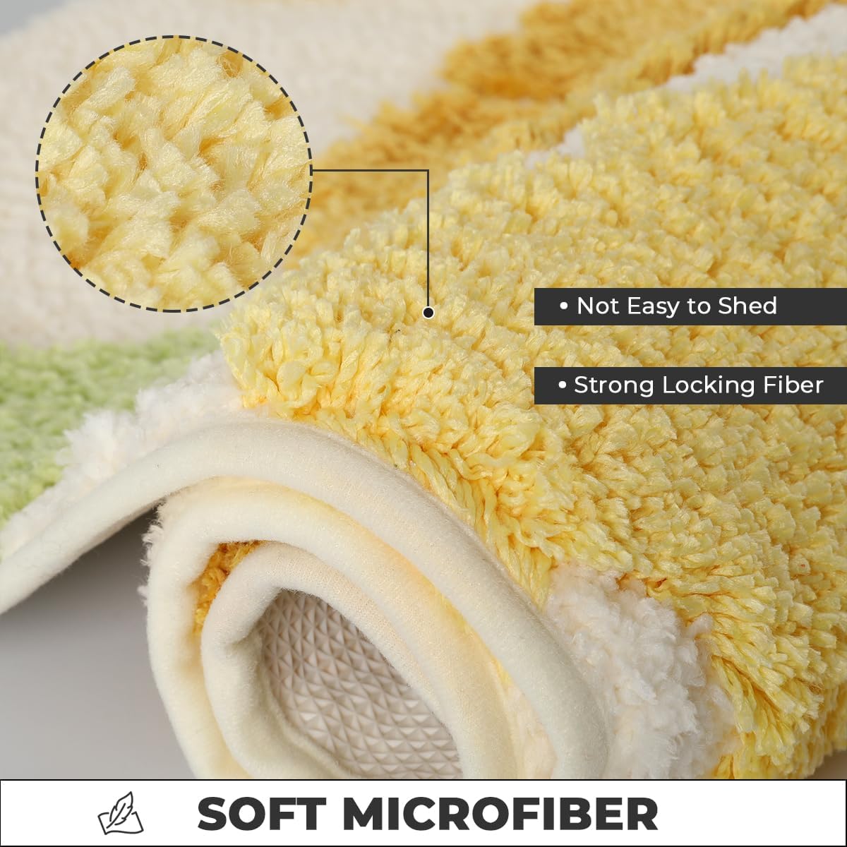 Extra Absorbent Bath Mat Non Slip and Machine Washable Bathroom Rug Thick Fluffy Bath Carpet for Shower, Bedroom and Kitchen (31"x20", Orange)