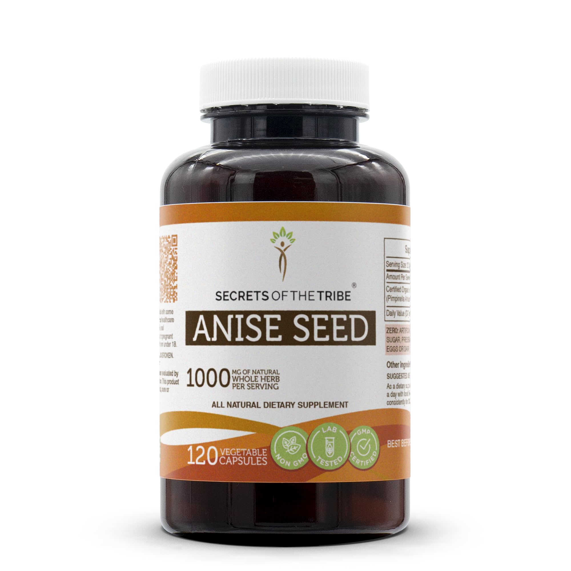 Secrets of the Tribe Anise Seed 120 Capsules, 1000 mg, Organic Anise (Pimpinella Anisum) Dried Seed (120 Capsules)