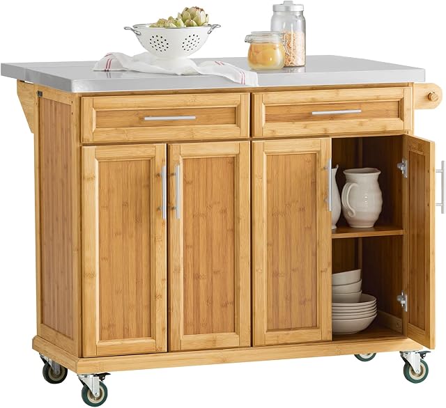 SoBuy® FKW69-N, Extendable Kitchen Storage Trolley Kitchen Cabinet Cupboard Sideboard Kitchen Island