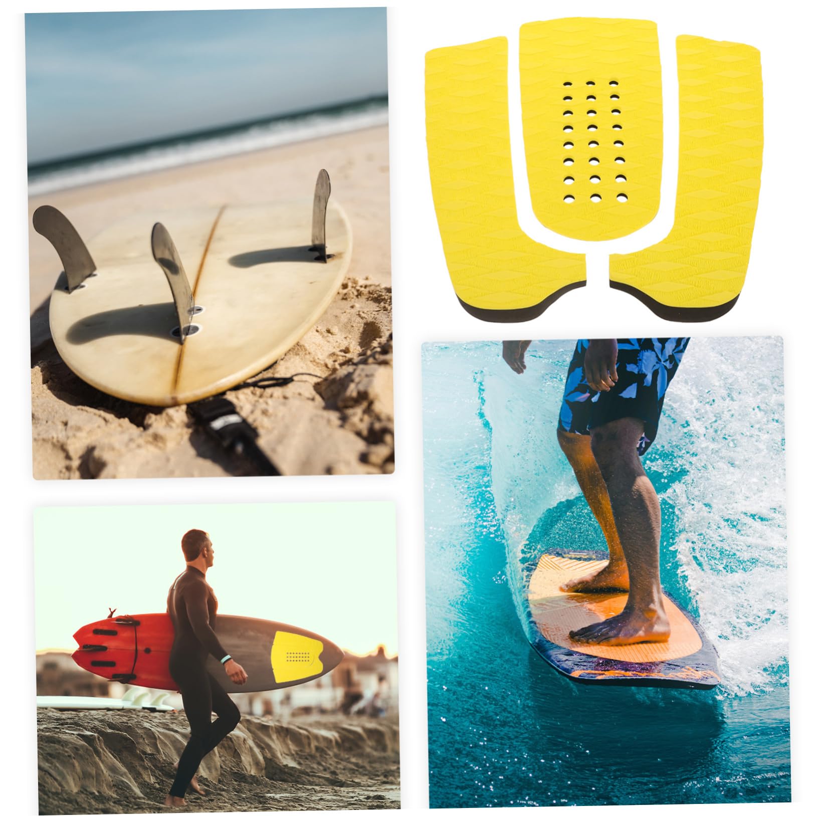Happyyami 4 Juegos De Accesorios para Tablas De Surf Alfombrilla Trasera Almohadilla De Tracción para Tablas De Surf Almohadillas Antideslizantes para Tablas De Surf Almohadillas
