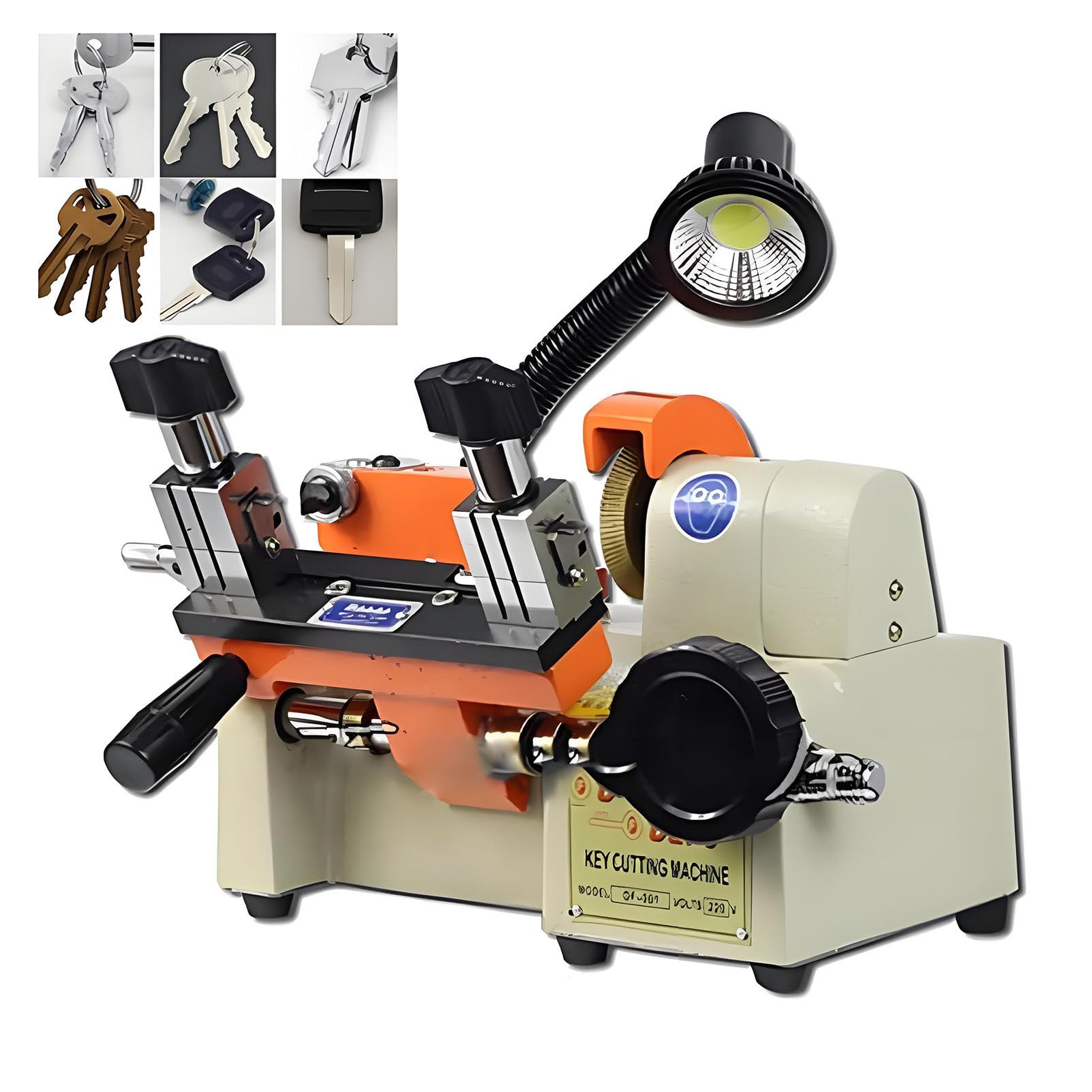 Máquina multifuncional para hacer llaves: nueva versión de máquina duplicadora horizontal con iluminación LED, clonadora de alta precisión y afilador de cuchillas; ideal para cerrajeros y negocios